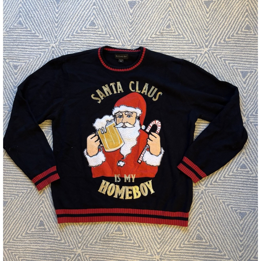 Blizzard Bay Santa Claus is My‎ Homeboy Sweater - Black - XL